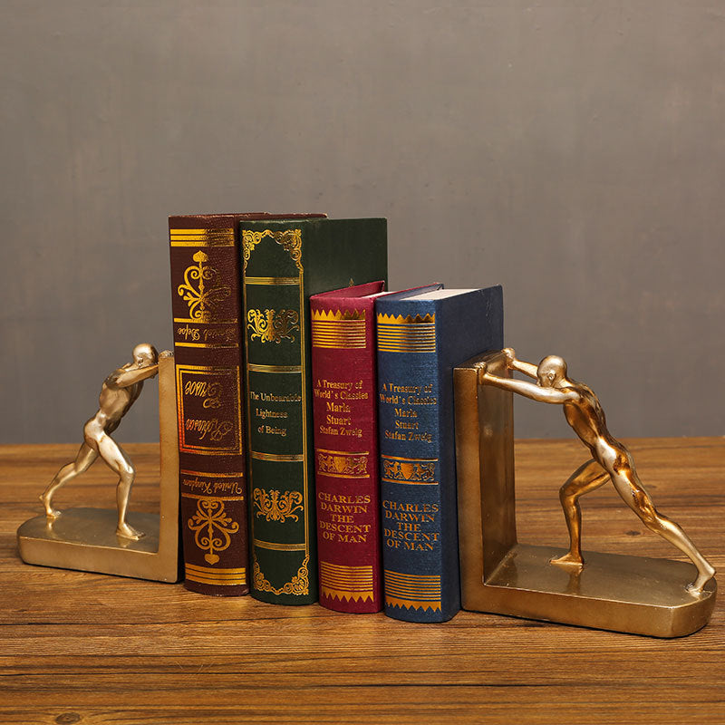 Golden man heavy bookstops