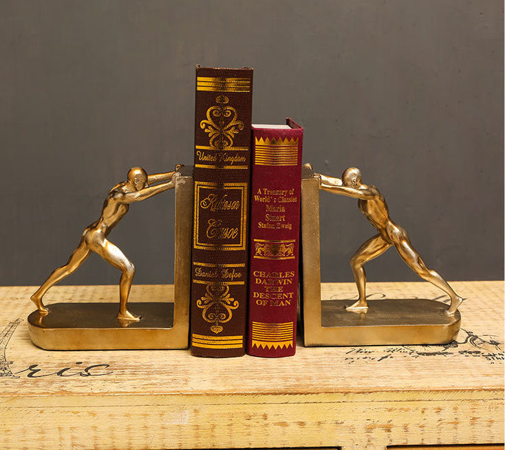 Golden man heavy bookstops