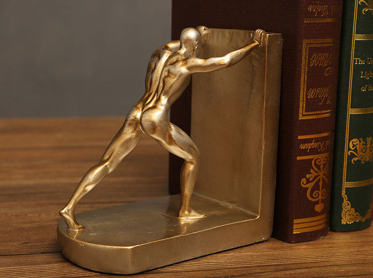 Golden man heavy bookstops