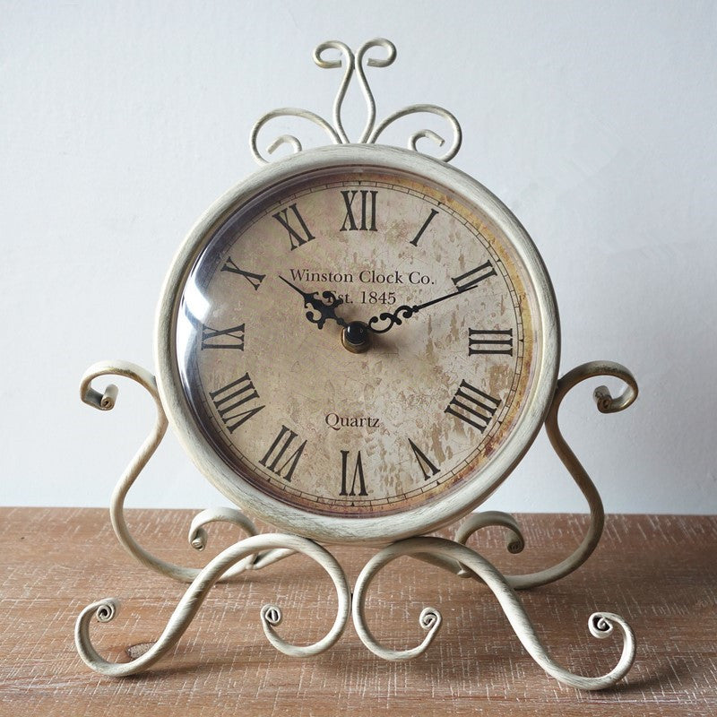 Vintage Scroll Roman Table Clock