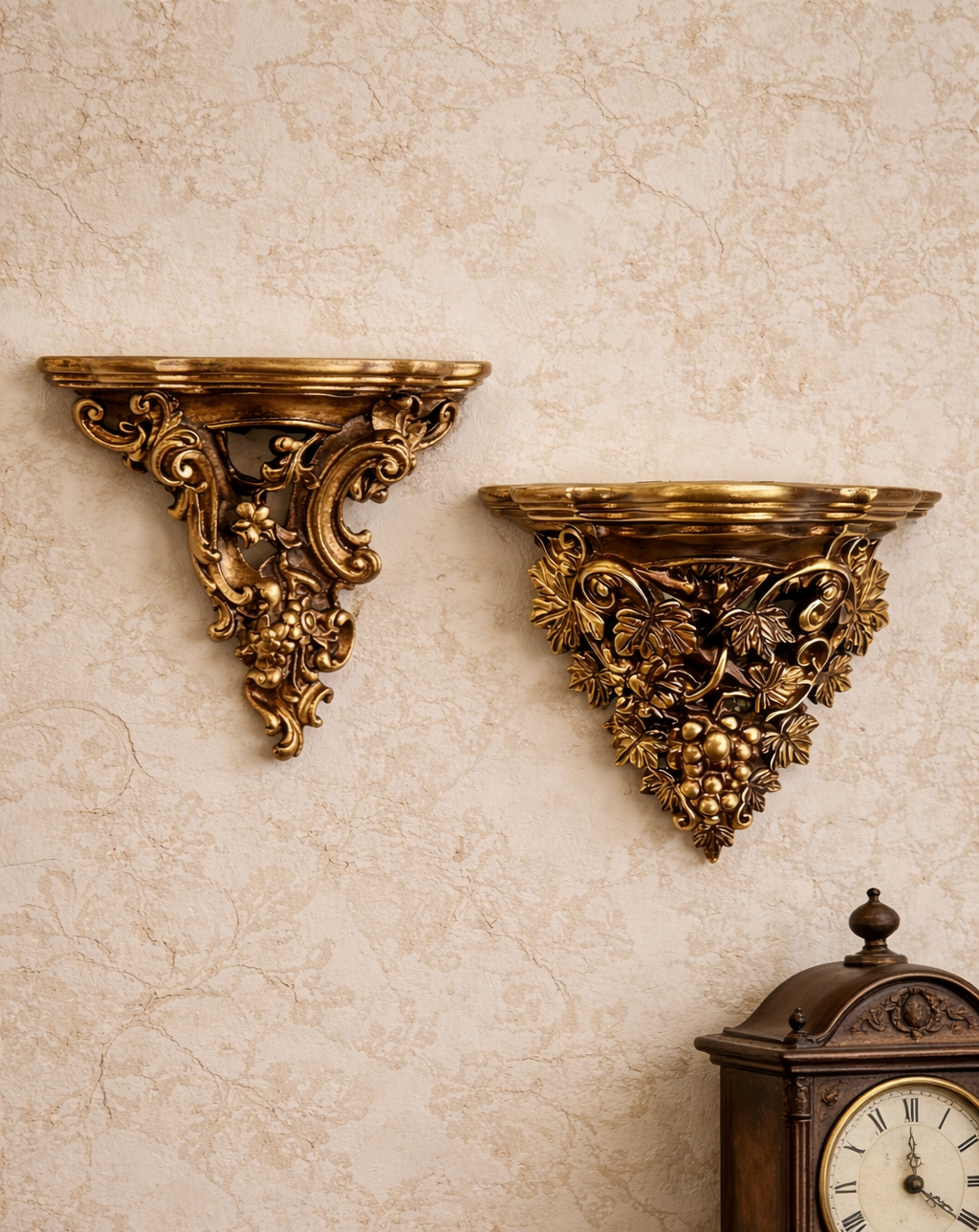 Golden Sculpted Floating Shelf