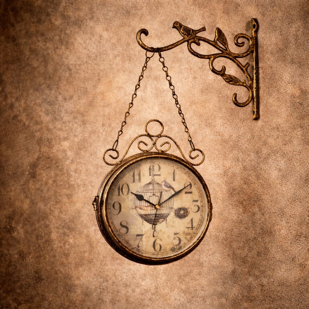 Antique Double-sided Hanging Clock