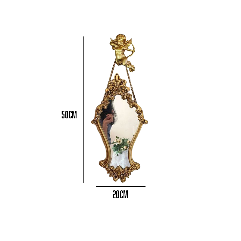 Golden carved beauty mirror