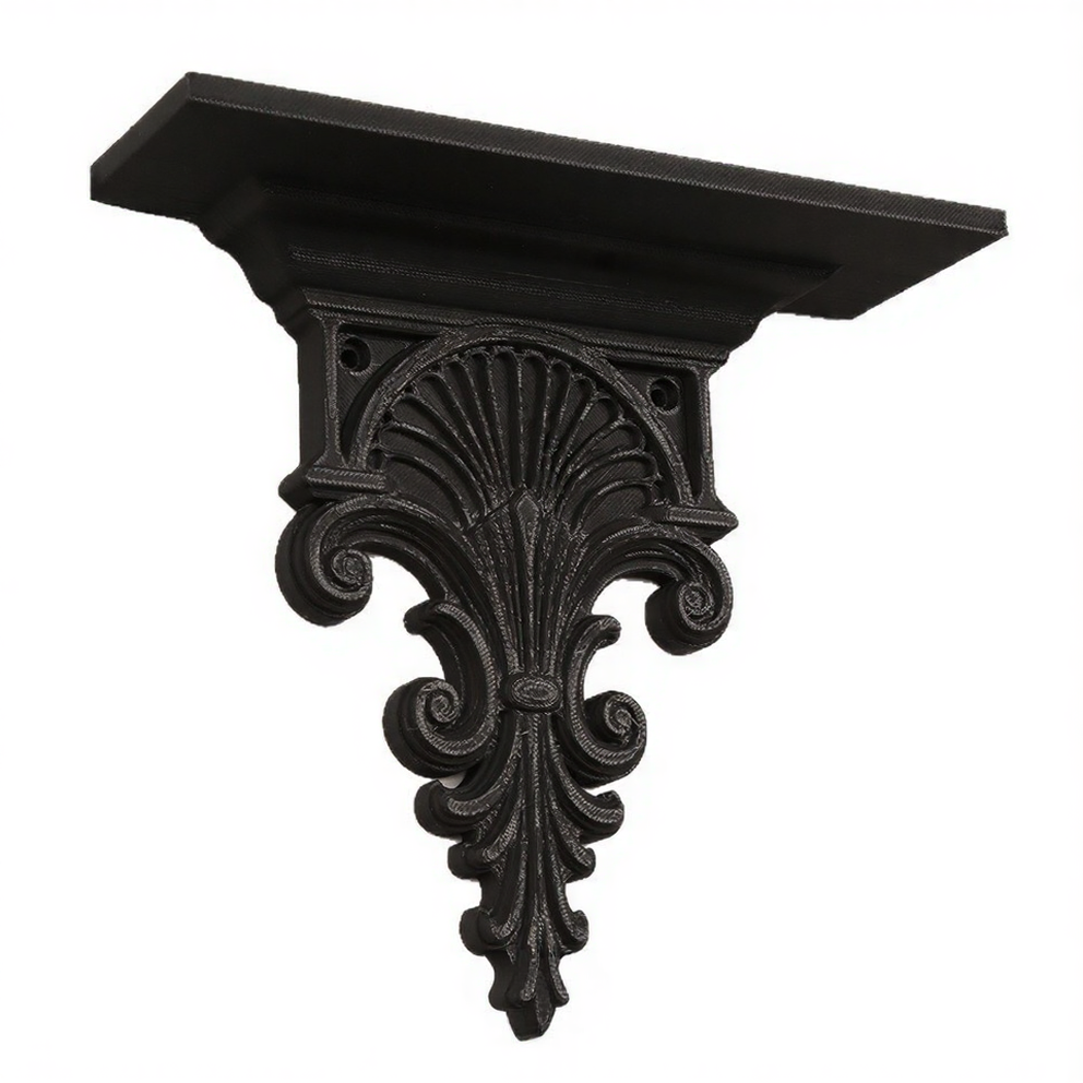Black sculpted shelf