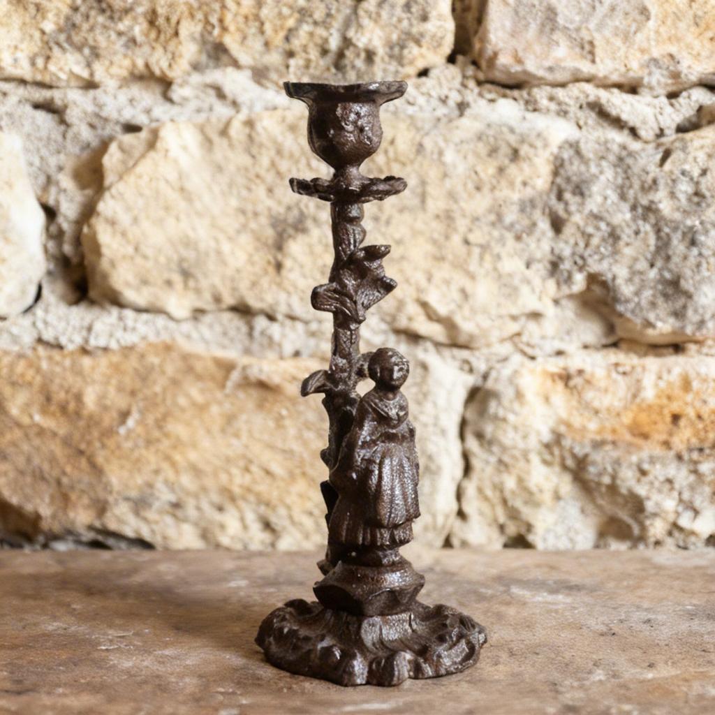 Black French Thick Cast Candleholders