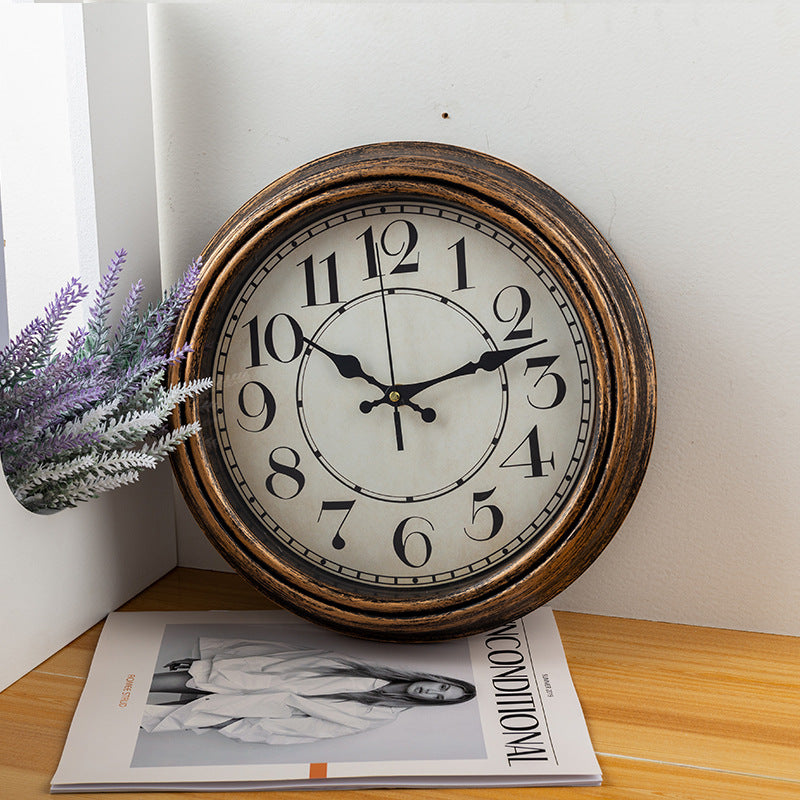 Rustic Golden Glass-Panelled Clock