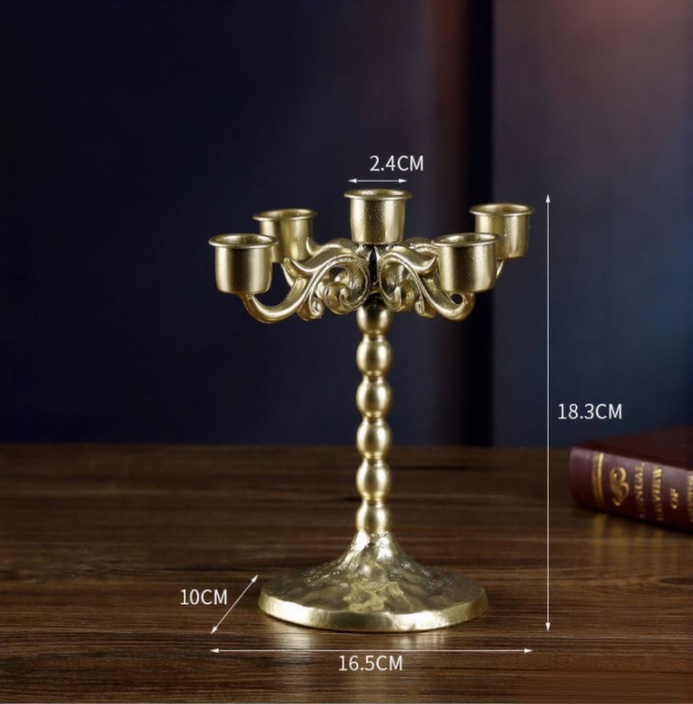 Golden Nordic candle holder