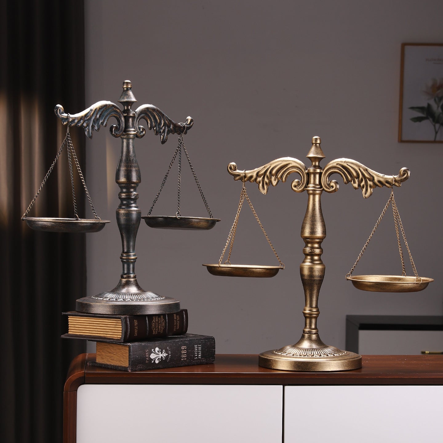Carved Scales of Justice
