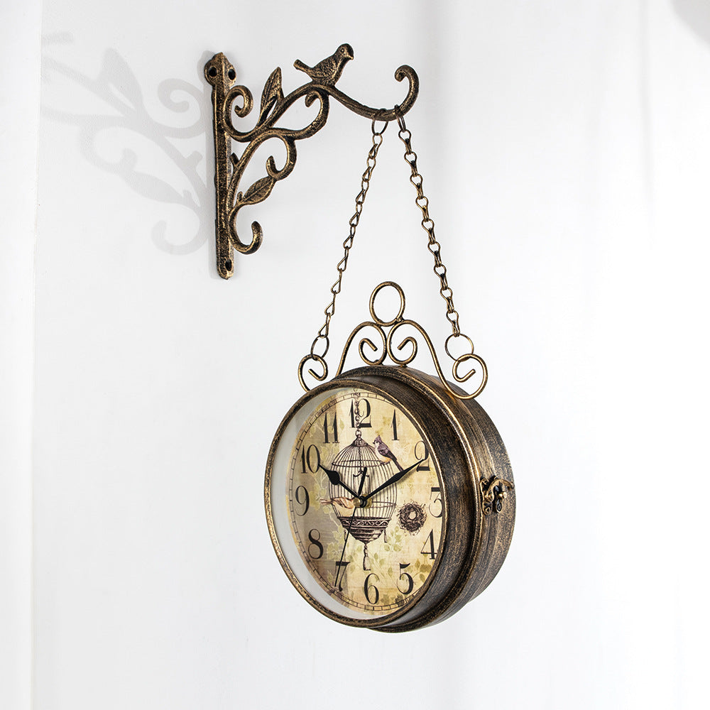 Antique Double-sided Hanging Clock