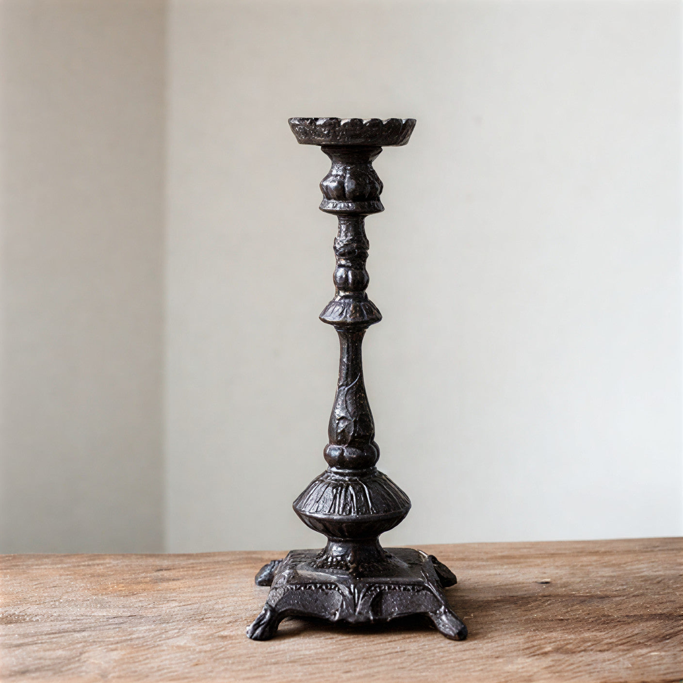 Black French Thick Cast Candleholders