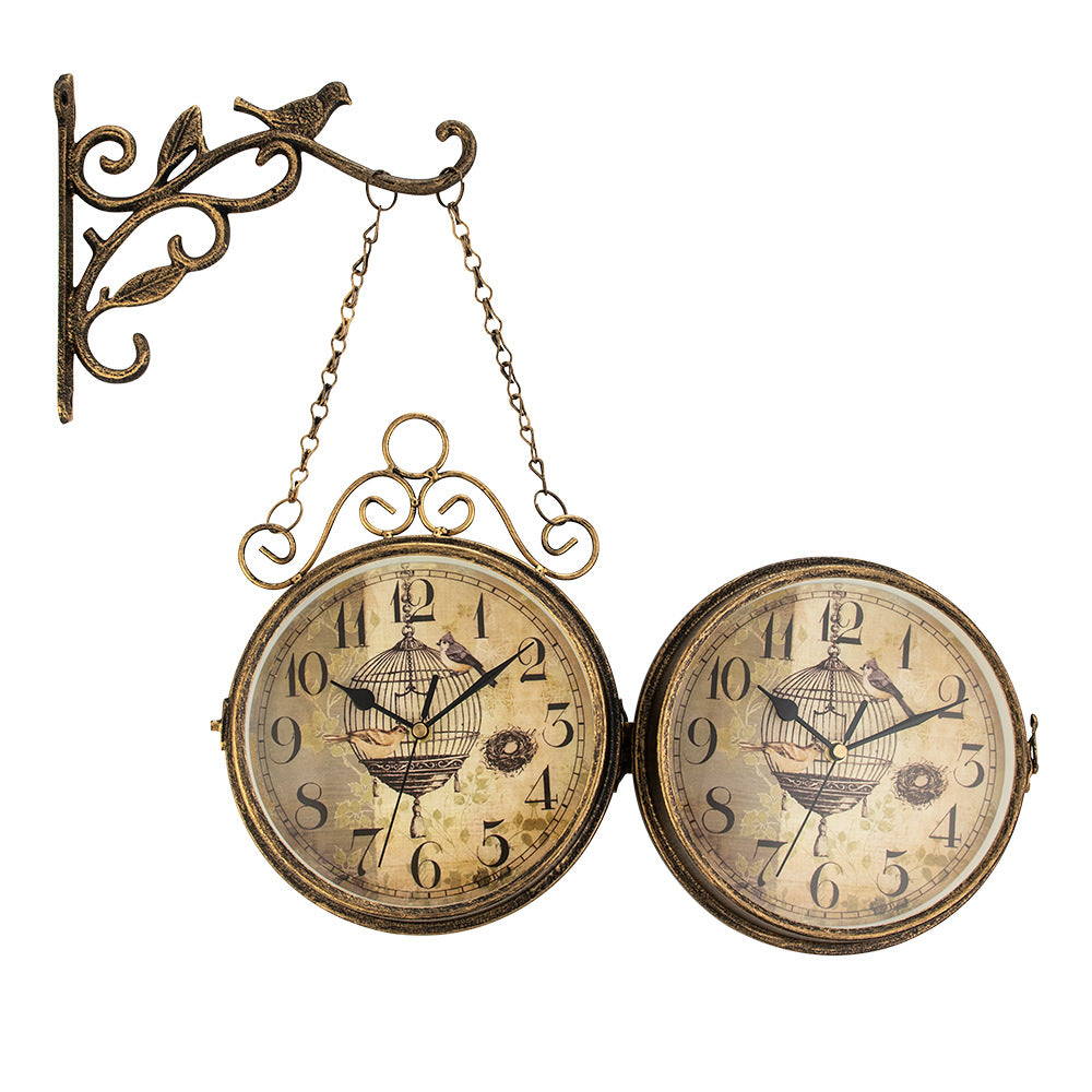 Antique Double-sided Hanging Clock