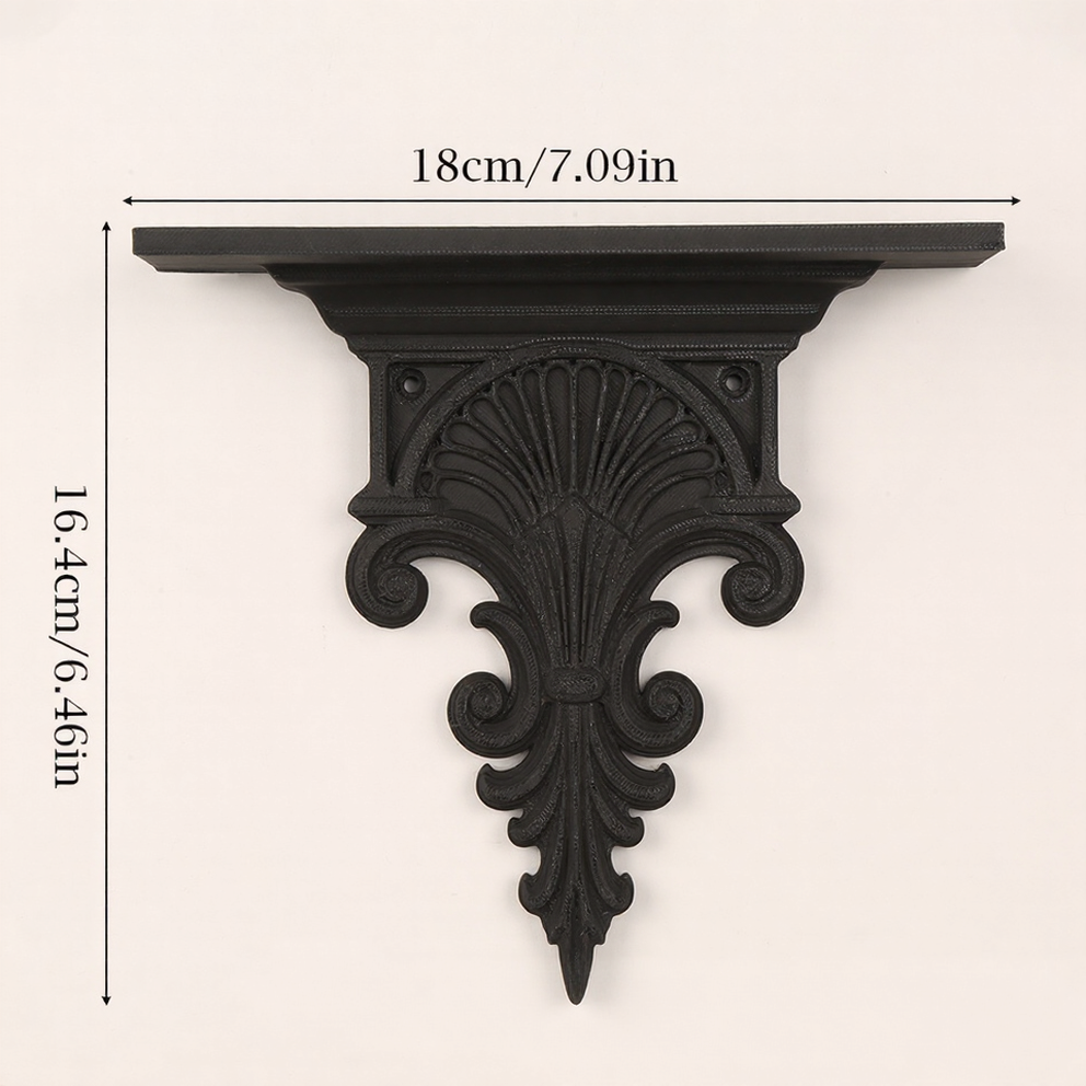 Black sculpted shelf