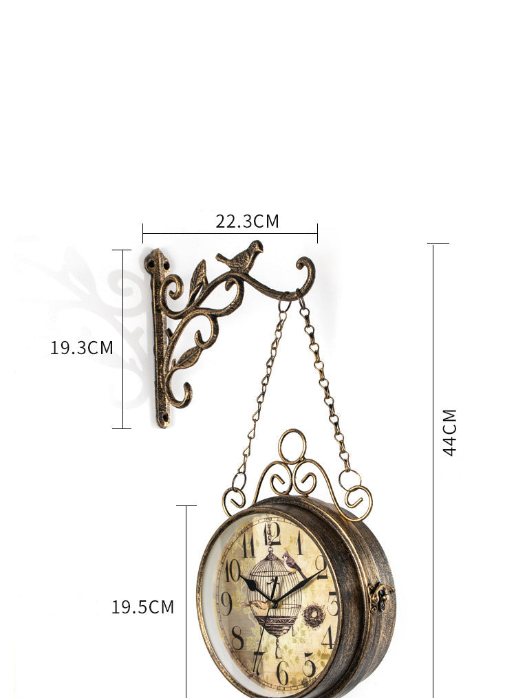 Antique Double-sided Hanging Clock