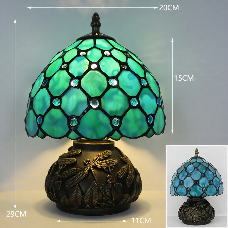 Wide-based Tiffany lamps
