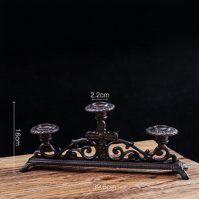 (SELLING OUT FAST!) Black Thick Cast Iron Candlesticks