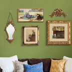 Golden carved beauty mirror