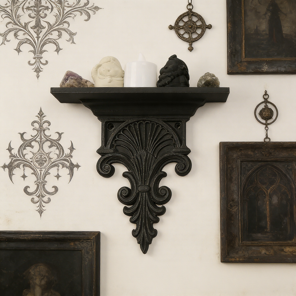 Black sculpted shelf