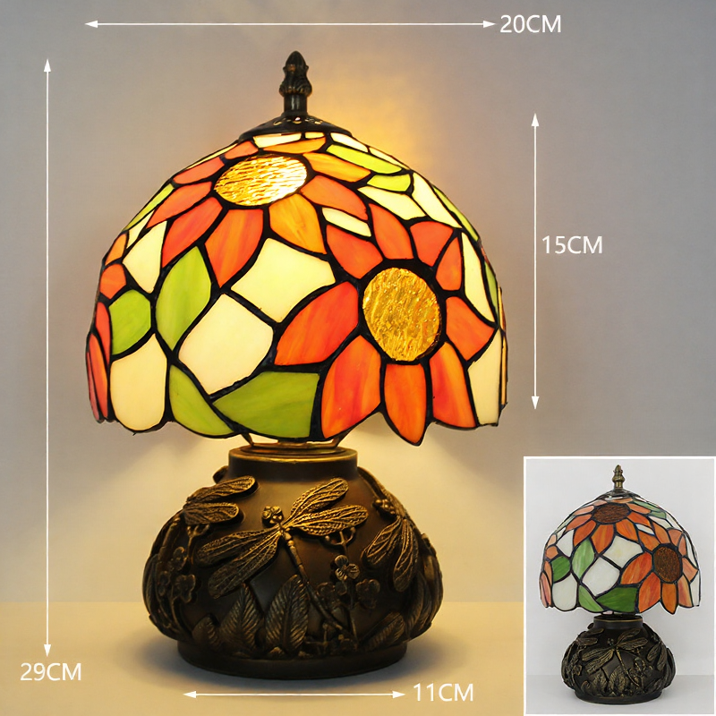 Wide-based Tiffany lamps