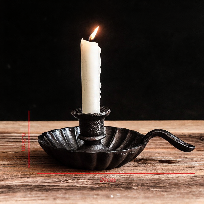 (SELLING OUT FAST!) Black Thick Cast Iron Candlesticks