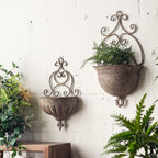 Textured hanging flower basket