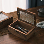 Glass-topped storage box