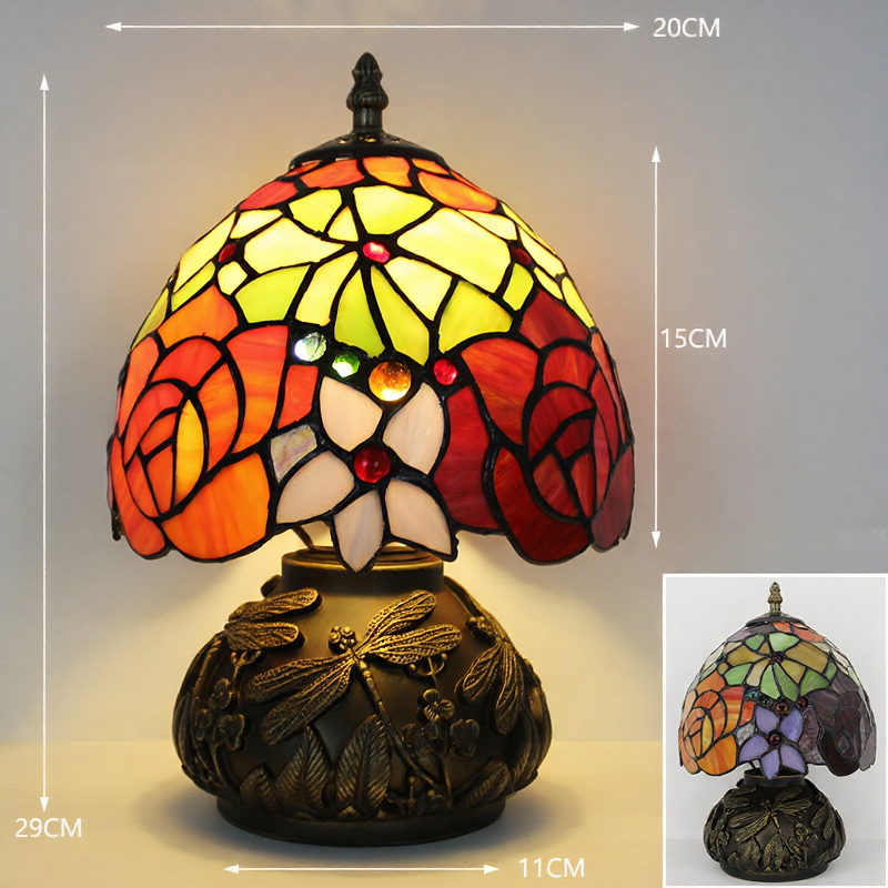 Wide-based Tiffany lamps