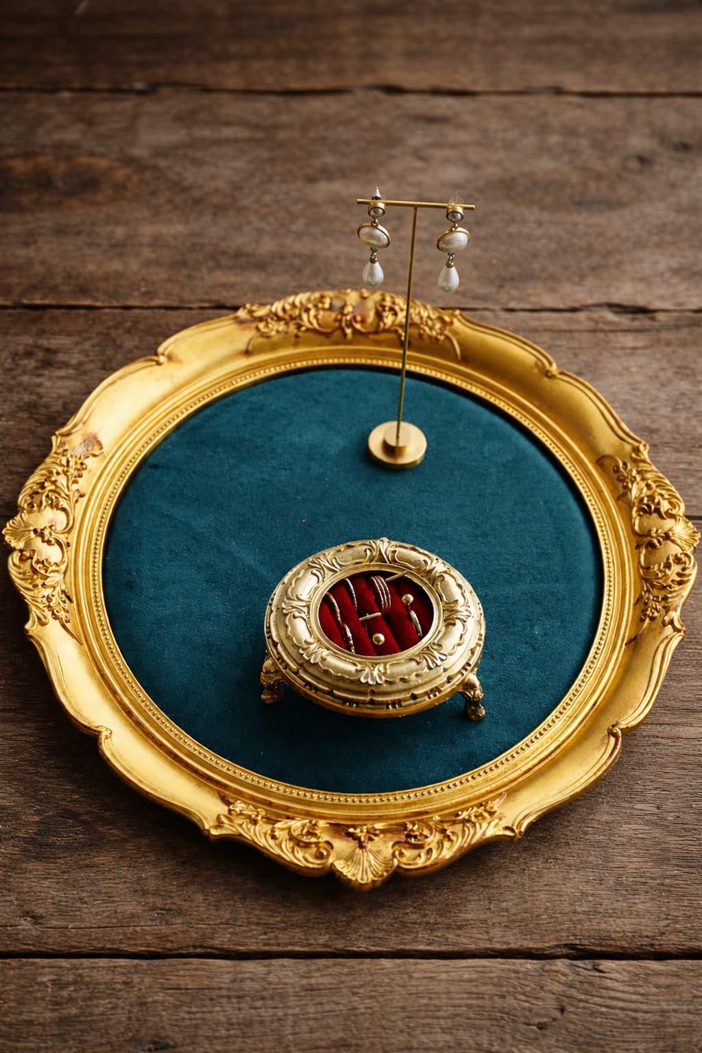 Ornate Jewellery Tray + Ring Holder
