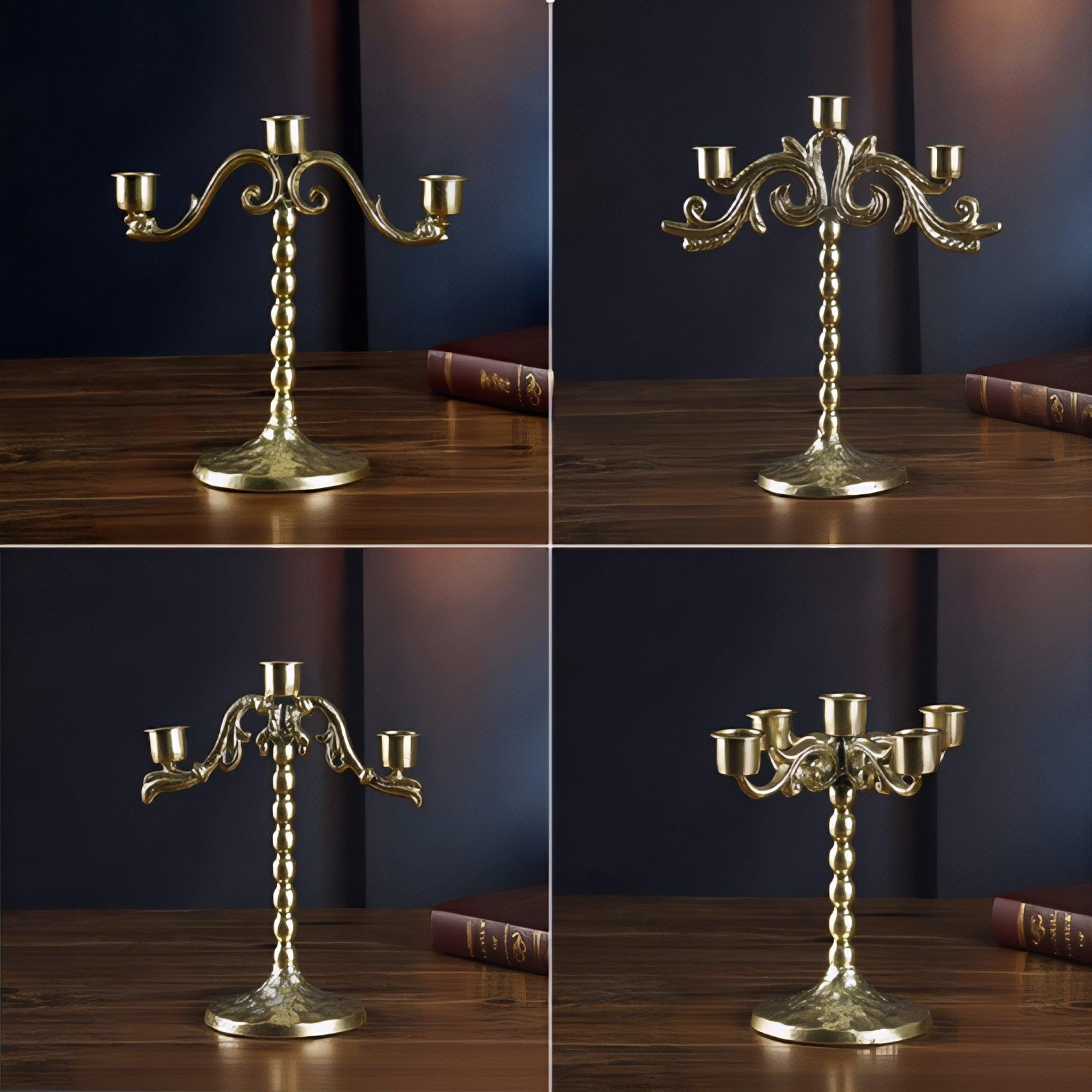 Golden Nordic candleholders