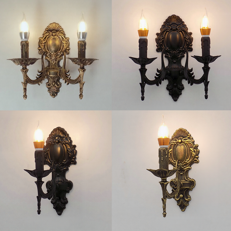 Carved Candle Wall Lamp