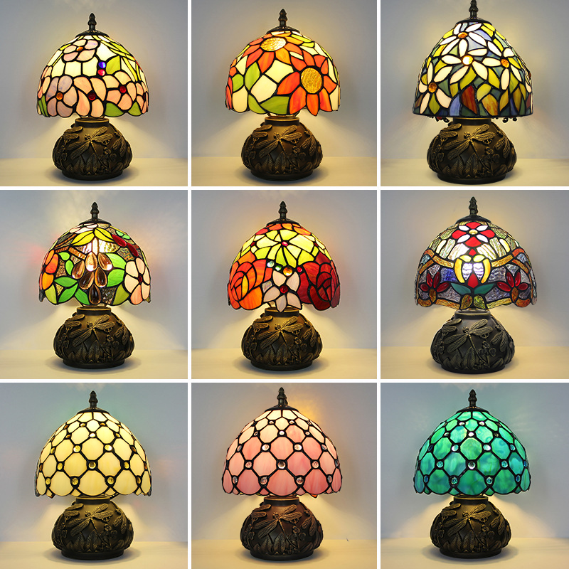 Wide-based Tiffany lamps